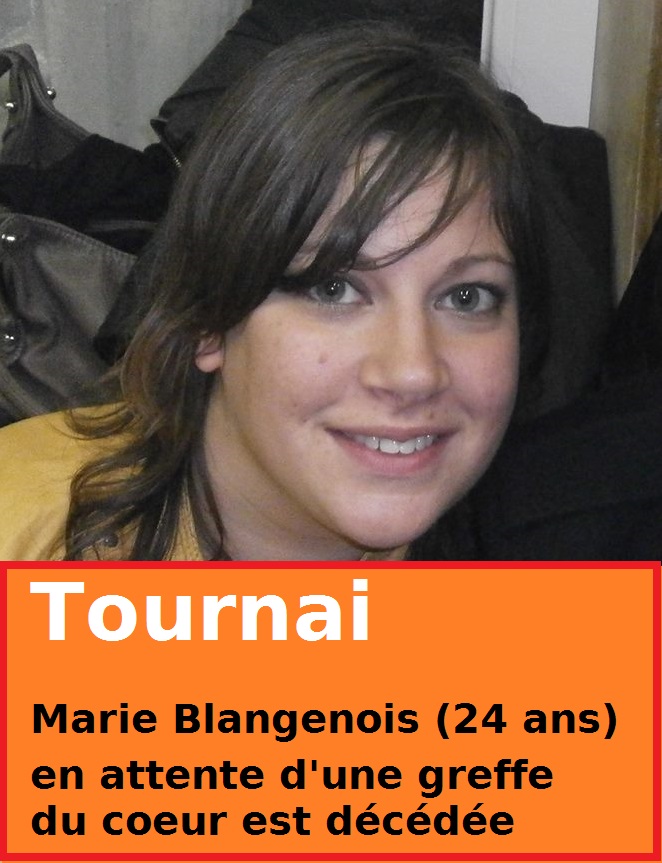Antoing - Tournai : Marie Blangenois (24 ans) en attente d'une greffe du coeur est décédée