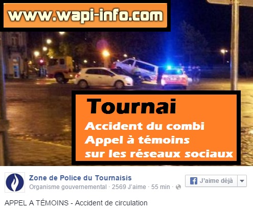 appel temoin accident combi tournai
