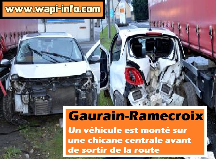 Gaurain-Ramecroix : un véhicule est monté sur une chicane centrale avant de sortir de la route
