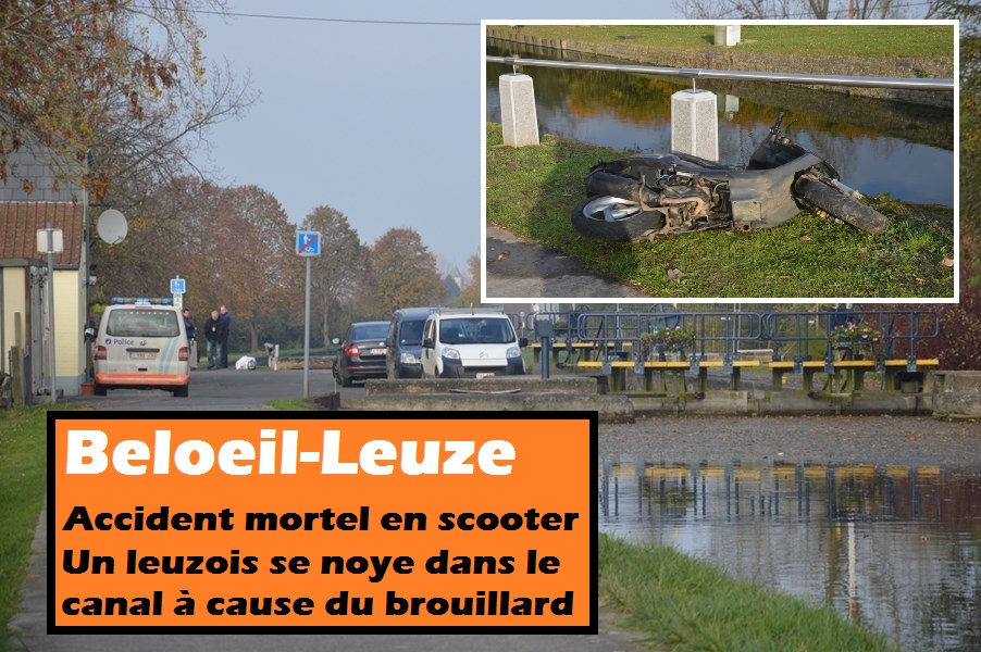 leuze accident mortel scooter canal