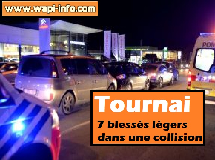 Tournai accident blessés légers collision
