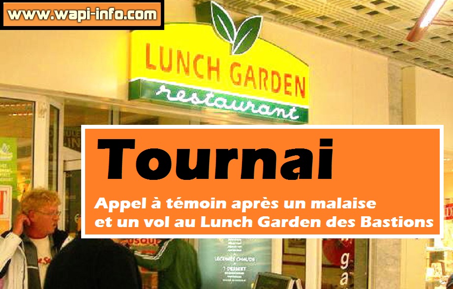 Tournai : appel à témoin après un malaise et un vol au Lunch Garden des Bastions