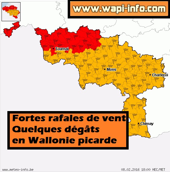 Fortes rafales de vent - quelques dégâts en Wallonie picarde