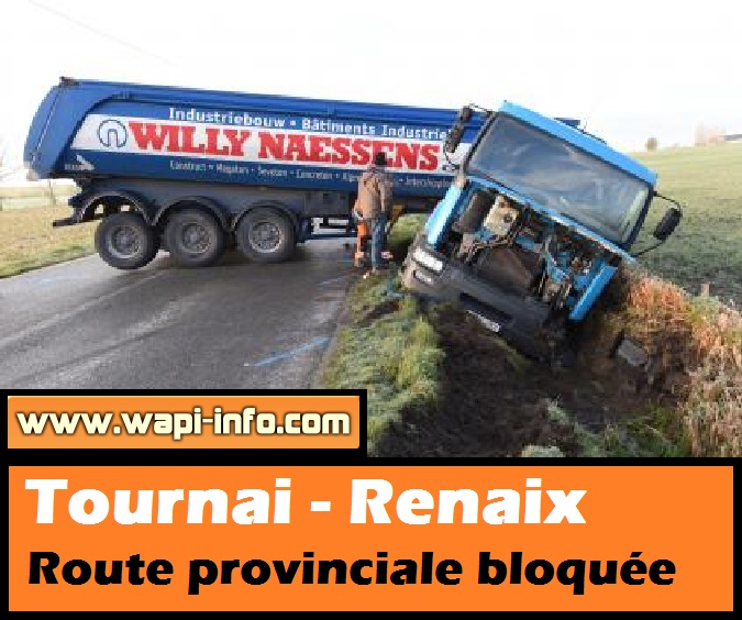 tournai renaix route provinciale bloquee