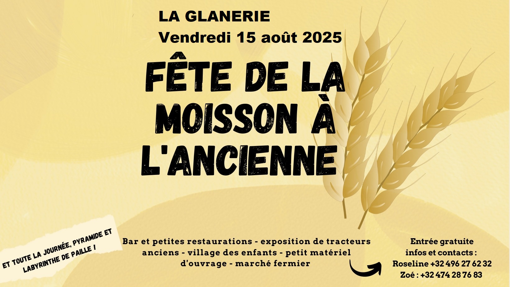 La Glanerie célèbre la Fête de la Moisson à l’Ancienne ce 15 août 2025