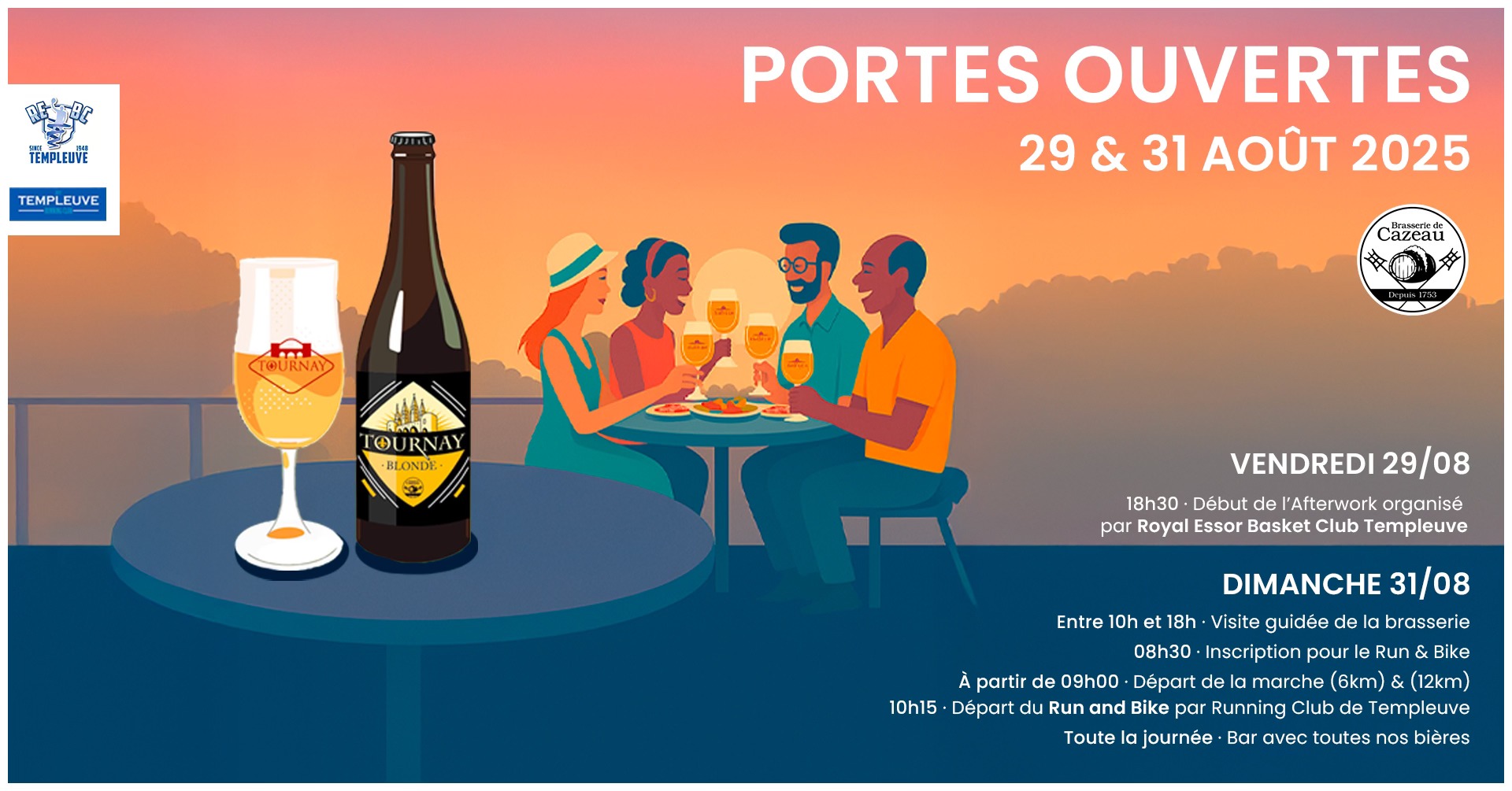 Portes ouvertes à la Brasserie de Cazeau : afterwork, run and bike, marches et animations à Templeuve