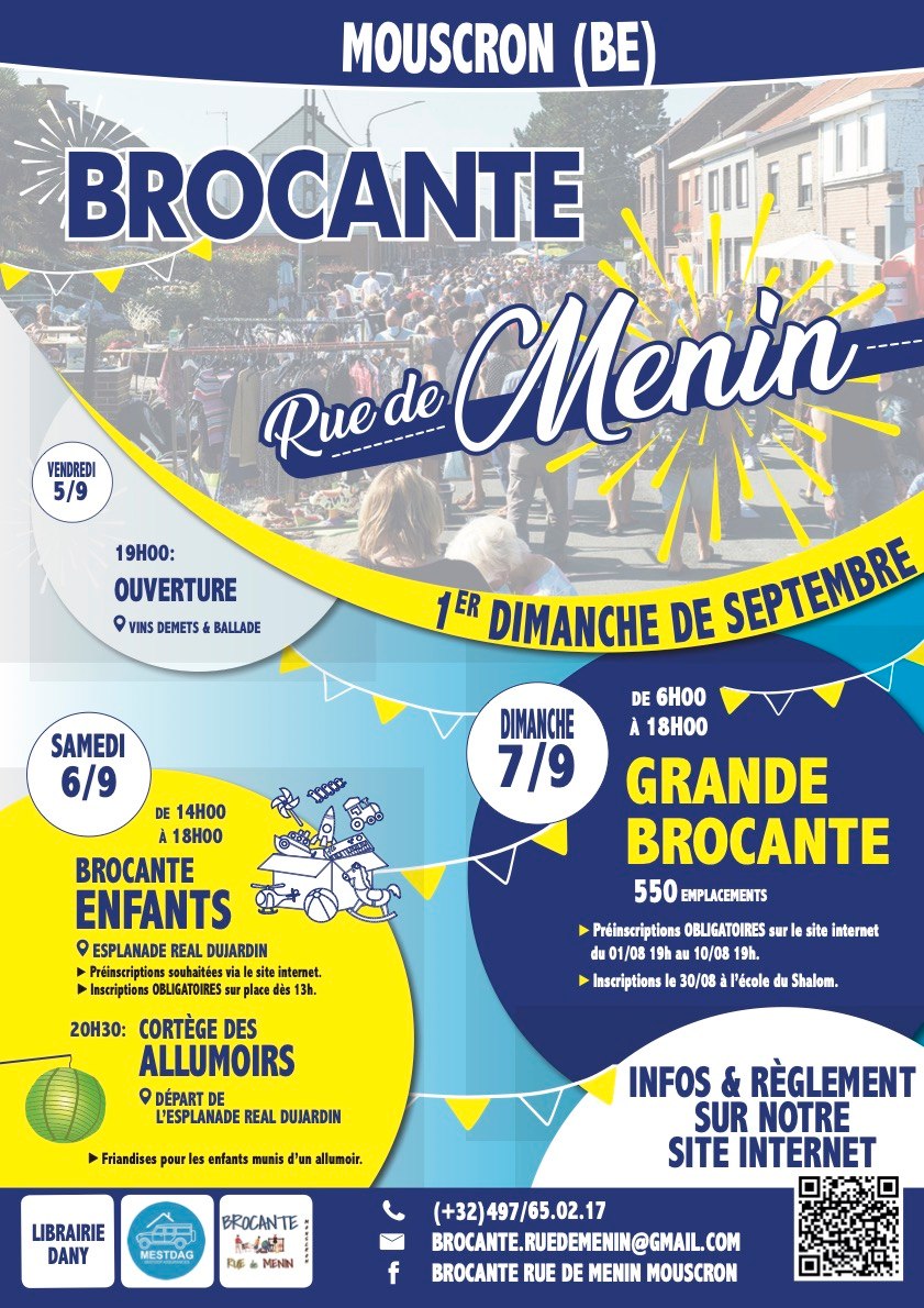 Grande brocante de la rue de Menin à Mouscron : 550 exposants attendus
